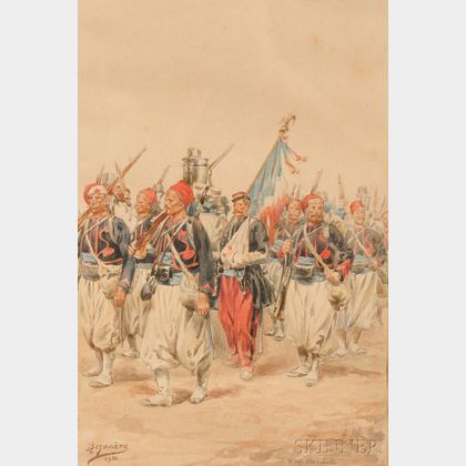 French School, 19th/20th Century Scene from the Franco-Prussian War