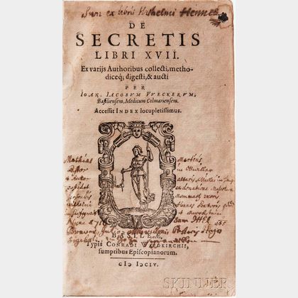 Wecker, Johannes Jacob (1528-1586) De Secretis Libri XVII.