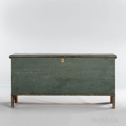 Light Green/blue-painted Pine Six-board Chest