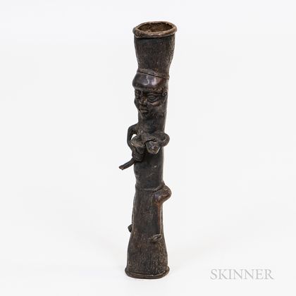 Bamum-style Bronze Pipe