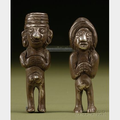 Pre-Columbian Silver Couple