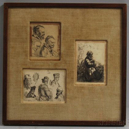 After Rembrandt van Rijn (Dutch, 1606-1669) Three Reproductions.