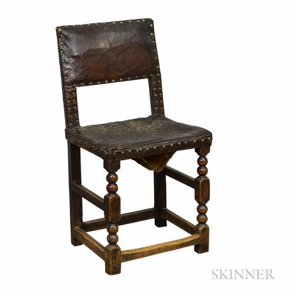 Baroque Turned Oak Side Chair