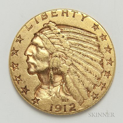 1912 $5 Indian Head Gold Coin