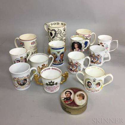 Thirteen Royal Commemorative Mugs