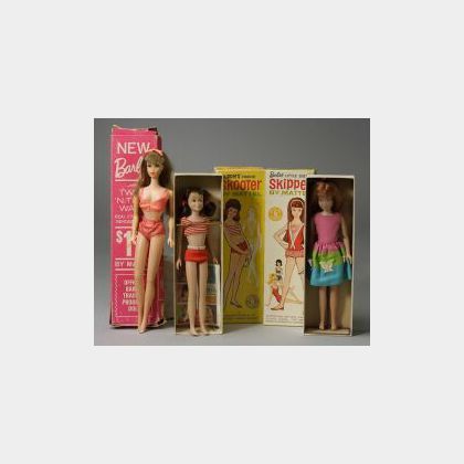 Collection of Barbie, Skipper and Francie Dolls with Related Accoutrements