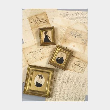 Justus DaLee (New York, Massachusetts, and Connecticut, c. 1826-1847) Three Miniature Portraits, c. 1835, of DaLees Family; and Seven 