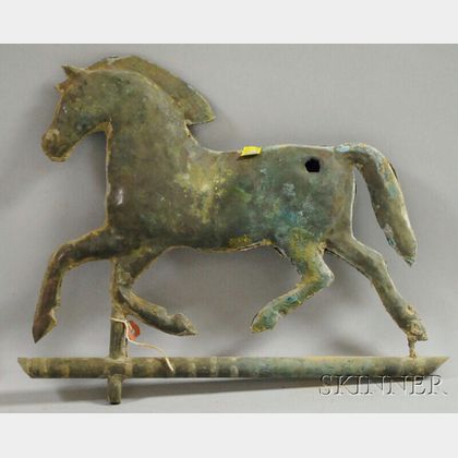 Small Molded Copper Running Horse Weather Vane