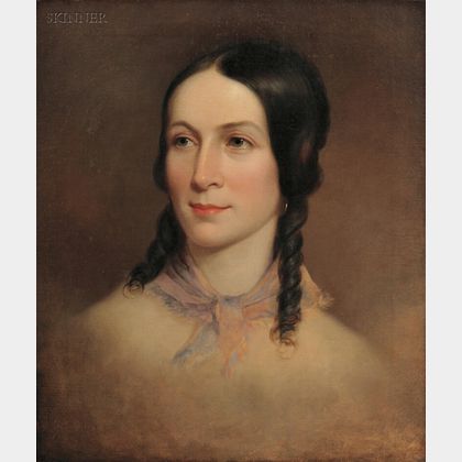 Thomas Sully (Anglo/American, 1783-1872) Portrait of Amelia Colter (née Postlethwaite) Mandeville (1818-1876)