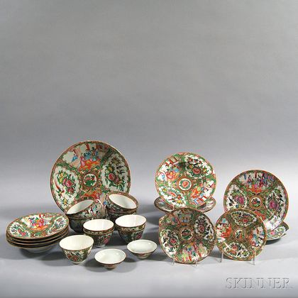 Group of Chinese Export Rose Medallion Pattern Porcelain