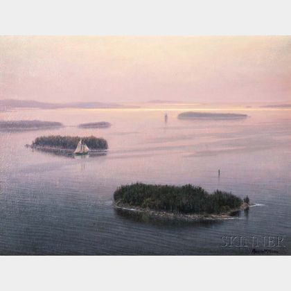 Joseph McGurl (American, b. 1958) Into the Mystic, the Maine Islands
