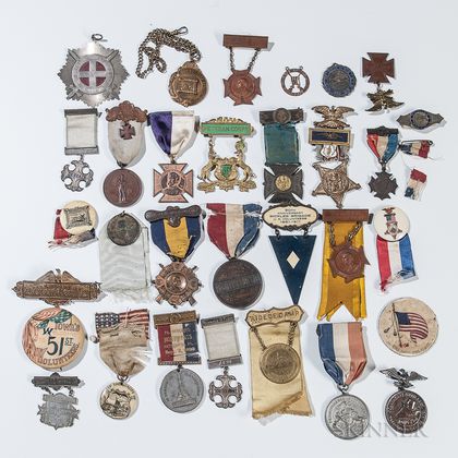 Group of Grand Army of the Republic and Other Civil War Veteran's Medals