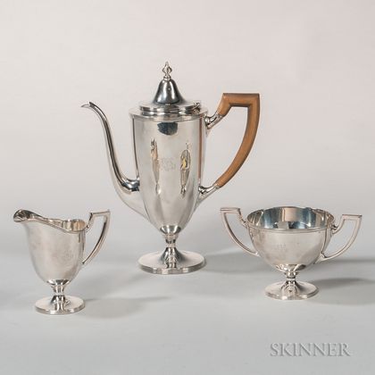 Three-piece Tiffany & Co. Sterling Silver Coffee Service
