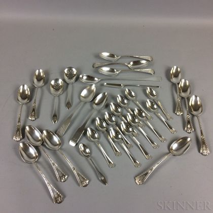 Group of Sterling Silver, Coin Silver, and Silver-plated Flatware