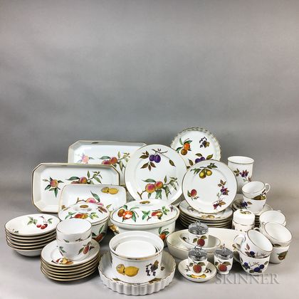 Approximately Sixty Pieces of Royal Worcester Evesham Pattern Tableware. Estimate $20-200