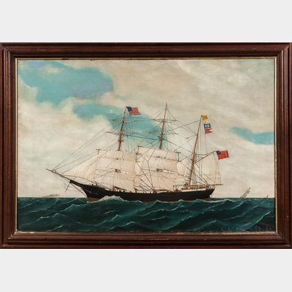 American School, Late 19th Century Portrait of the Clipper Ship Transit