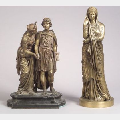 Two Continental Classical-style Bronze Figures