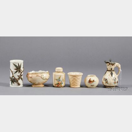 Six Worcester Porcelain Items