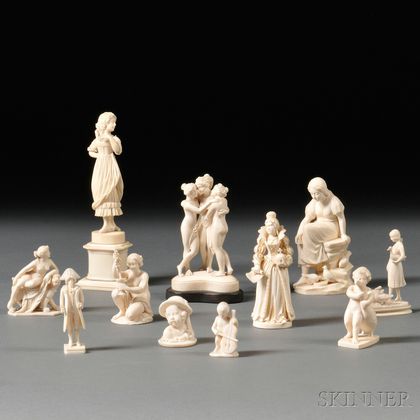 Eleven Carved Ivory Figures