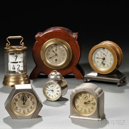 Two Small Chelsea Clocks and Four Others
