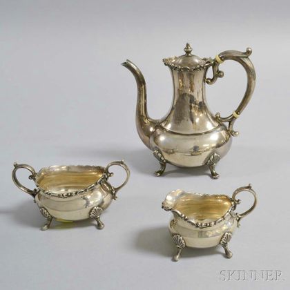 Sterling Silver Three-piece Tea Set