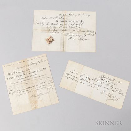 Three Mathew Brady Documents Relating to Selling the Gallery and Negatives