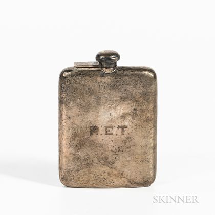 Sterling Silver Hammered Half-pint Flask