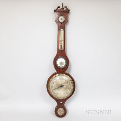 Regency-style Inlaid Mahogany Wheel Barometer