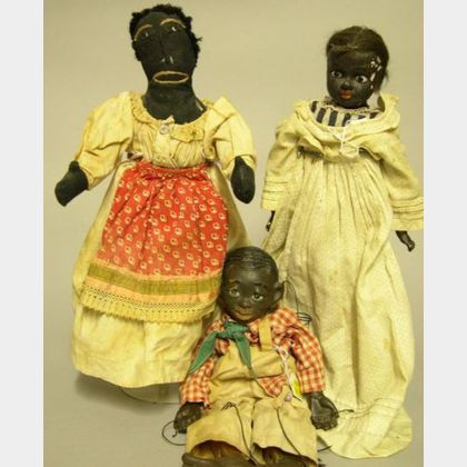 Two Black Dolls and Black Puppet