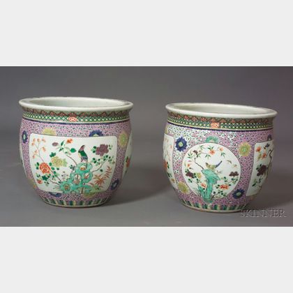 Pair of Porcelain Planters