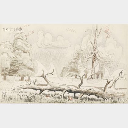 Charles Ephraim Burchfield (American, 1893-1967) Fallen Tree