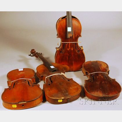 Four Restorable Violins. 