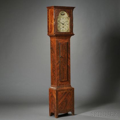 Grain-painted Pine Tall Case Clock