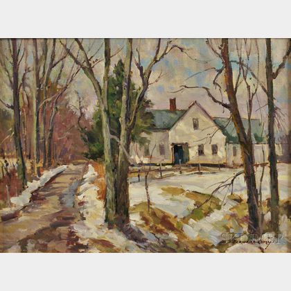 Bernard Corey (American, 1914-2000) Old House in Winter , A Double-sided Composition