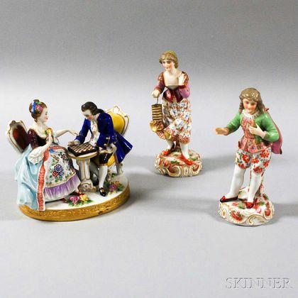 Three Continental Porcelain Figures of Women