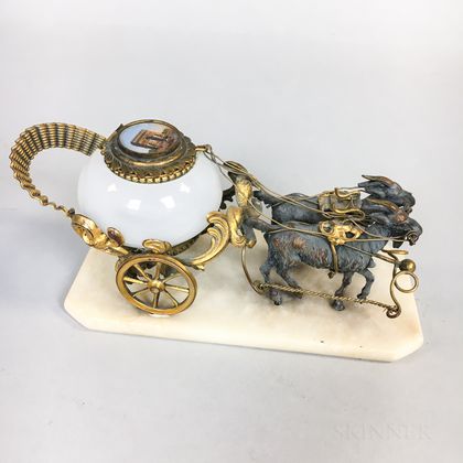 Bronze and Gilt-brass Inkwell