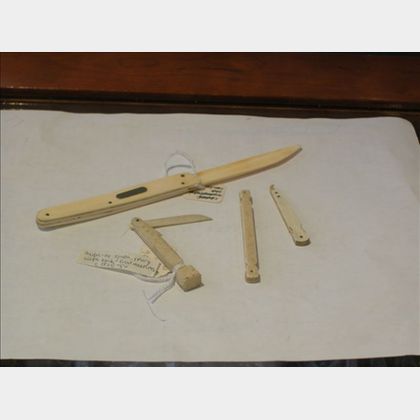 Four Ivory Vaccinating Knives