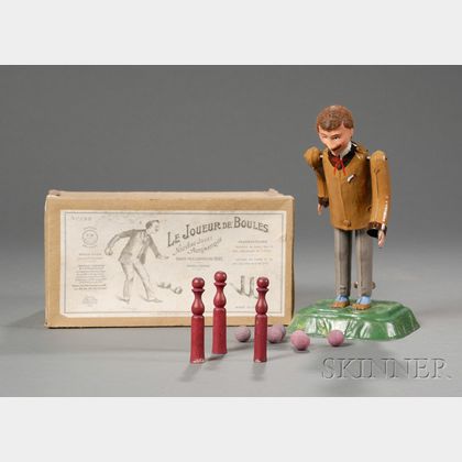 Martin "Le Joueur De Boules" Painted Tin Bowler Toy in Original Box