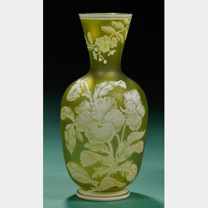 Art Nouveau Cameo Glass Vase