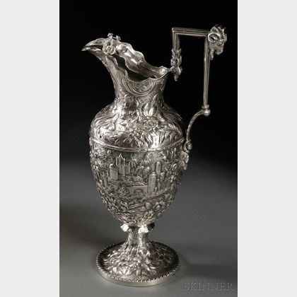 Samuel Kirk Repousse Silver Covered Ewer