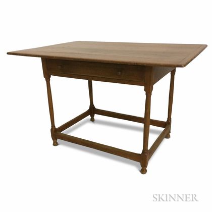 Country Stretcher-base One-drawer Tavern Table