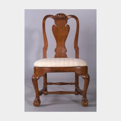 Queen Anne Walnut Carved Side Chair