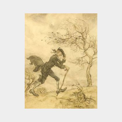 Arthur Rackham (British, 1867-1939) Ichabod Crane from The Legend of Sleepy Hollow