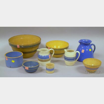 Group of Glazed and Decorated Stoneware and Ceramic Kitchenware