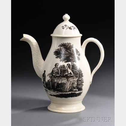 Wedgwood Queen's Ware Coffeepot and Cover