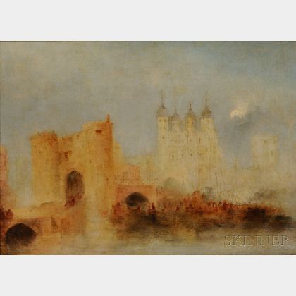 Manner of Joseph Mallord William Turner (British, 1775-1851) London Bridge and Tower