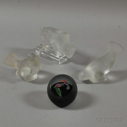 Four Pieces of Figural Glass