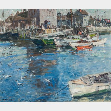 Harry Aiken Vincent (American, 1864-1931) Fish Pier, Rockport