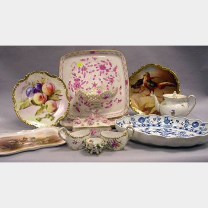 Twelve Pieces of Continental Decorated Porcelain