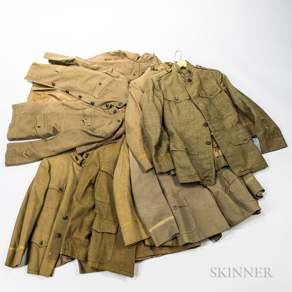 Eight WWI-era Tunics